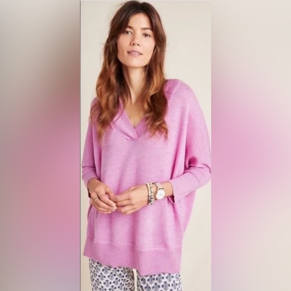 Anthropologie Araminta Merino Wool V Neck Oversized Sweater Size Small - Picture 8 of 8